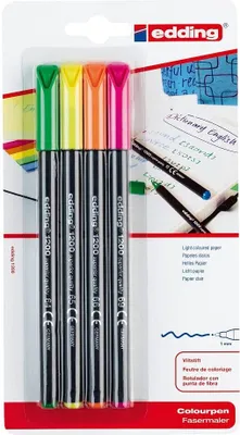 Immagine prodotto di penna in fibra edding 1200 assortita (confezione blister da 4)