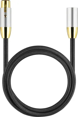 Image de INF Câble XLR argent noir en cuivre sans oxygène tressé nylon 1m 3m 5m 3 m