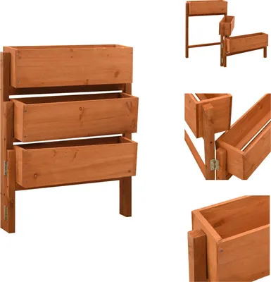 Zdjęcie produktu dla vidaXL Sadzarka składana pomarańczowa 60x14x75 cm z litego drewna jodłowego - Donice i sadzarki