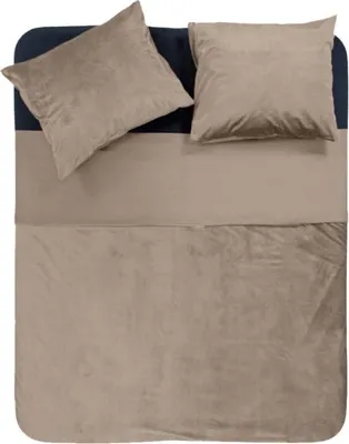 Produktbild von Sleeptime Samtpaspel Taupe / grau 200 x 220 cm