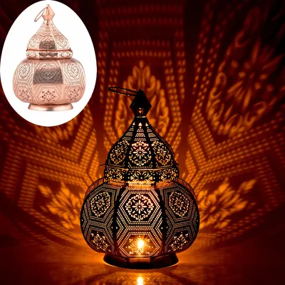 Image de Lanterne orientale Lampe de chevet Mahana Cuivre