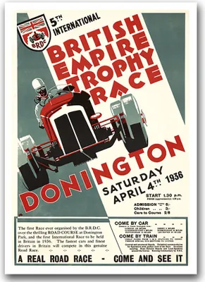 Produktbild von Poster - Canvas - Leinwand - 59,4 cm x 84,1 cm - Fotoposter - Leinwandkunst - Grand Prix Rennen British Empire Trophy Rennen
