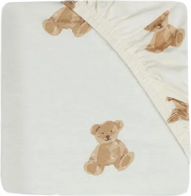 Produktbild von Jollein 511-507-66095 Spannlaken Teddybär weiß (60x120 cm)