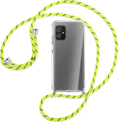 Produktbild von Handykette Backcover-Schutzhülle mit Band (Metall silberfarben) für Asus Zenfone 8 - neongelb