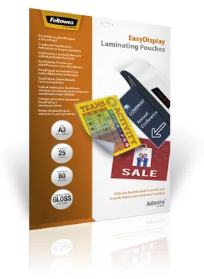Produktbild von Fellowes Admire EasyDisplay Laminierhüllen A3 glänzend 25 Stück
