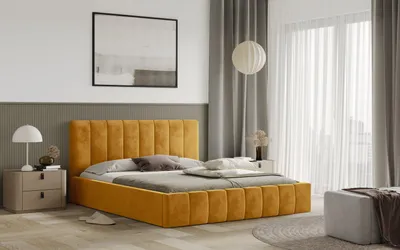 Obrázek produktu pro Postel RIMINI 180x200 zlatá s úložným prostorem