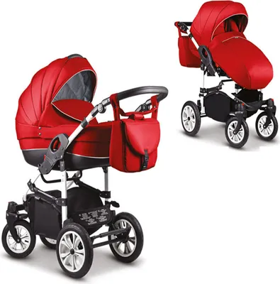 Produktbild von Kinderwagen-Set Craft 2 in 1 in Rot-Schwarz - 13 Teile - in 18 Farben erhältlich