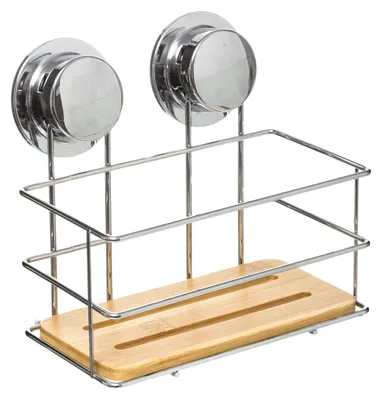 Produktbild von 5five Simply Smart Duschablage Venterra Bambus, Metall, Gummi braun/silber 18,5cm x 19cm x 12cm