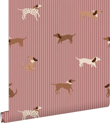 Zdjęcie produktu dla ESTAhome Tapeta psy fioletowego mauveIbrązowym 50 x 900 cm