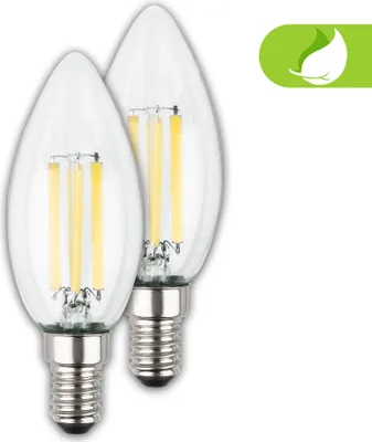Produktbild von 2er Set LED Leuchtmittel E14 LED Lampe Kerze Warmweiß