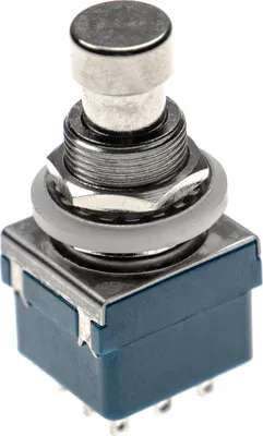Produktbild von vhbw 3PDT Fußschalter Gitarre kompatibel mit True Bypass, T-Rex Gitarren-Effektgeräte - Foot Switch Blau Silber