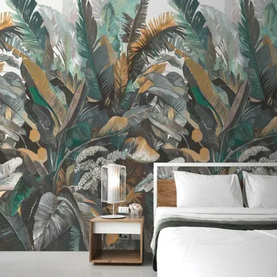 Immagine prodotto di Profhome 392601-GU Carta da parati in tessuto non tessuto giungla opaca verde marrone grigio bianco 1,59 m x 2,8 m