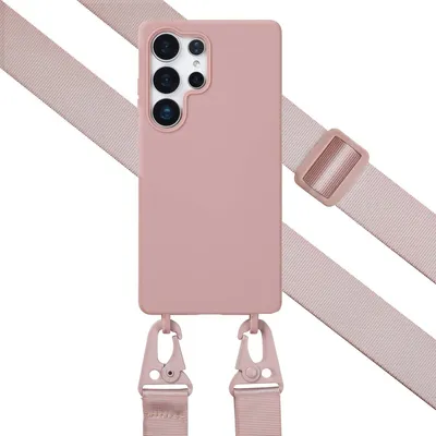 Produktbild von Selencia SilikonHülle mit abnehmbarem Band Samsung Galaxy S25 Ultra - Sand Pink