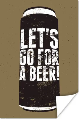 Produktbild von MuchoWow® Poster Bier - Dose - Vintage - Trinken - Zitate - Sprichwörter 60x90 cm - Wanddekoration