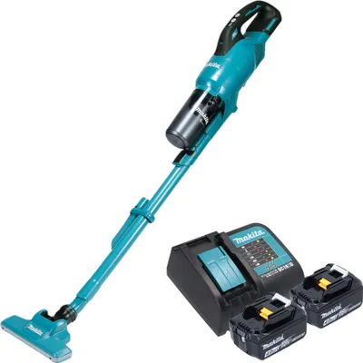 Image de Makita DCL 286 FSM2 Aspirateur à batterie 18 V 0,25 l Brushless + 2x batterie 4,0 Ah + chargeur