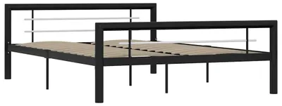 Obrázok produktu pre vidaXL Posteľný rošt čierno-biely kov 160 × 200 cm