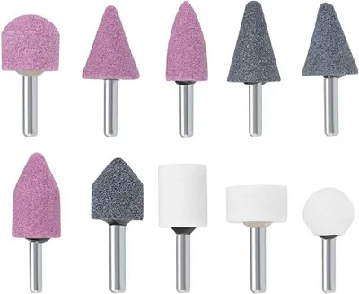 Produktbild von Set mit 10 Schleifstiften und Schleifkörpern mit 1/4 Zoll Schaft für Bohrmaschinen