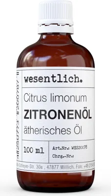 Produktbild von Zitronenöl (100ml) - naturreines, ätherisches Öl von wesentlich