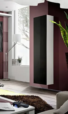 Produktbild von Hoher Hängeschrank FREYA – weiß/schwarz