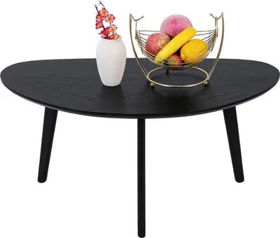 Immagine prodotto di Tavolino da salotto ovale, tavolino da salotto piccolo, gambe in rovere, tavolino da salotto di medie dimensioni, 85 cm, nero