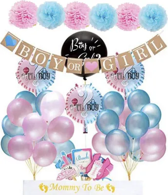 Produktbild von Buxibo – Gender Reveal-Dekoration – Babyparty-Party-Set – Party-Planungs-Setup-Anleitung – Dekoration – Geburt – Unisex