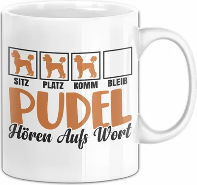 Produktbild von Pudel Hören Aufs Wort Tasse Geschenk Pudel Besitzer Mama Becher (Weiß)