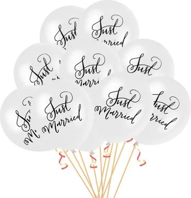 Produktbild von Oblique Unique 10x Luftballons Just Married Hochzeit Feier Party Deko Geschenk - weiß