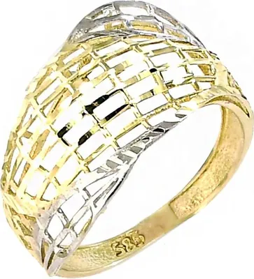 Produktbild von Ring aus Gelb- und Weißgold, Größe 49, Breite 17,8 mm, Durchmesser 19,5 mm, Hypoallergen