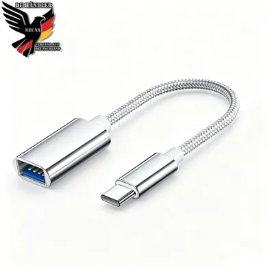 Produktbild von OTG USB-C auf USB 3.0 Adapter, Typ-C Stecker auf USB-A Buchse OTG-Adapter Plug & Play für Handy, Laptop und Tablet Samsung Galaxy Note Huawei Silber