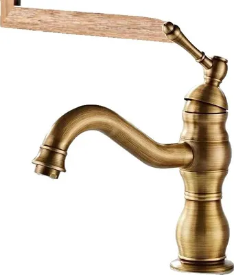 Immagine prodotto di Rubinetto per lavabo, ottone, cromato, antico corto