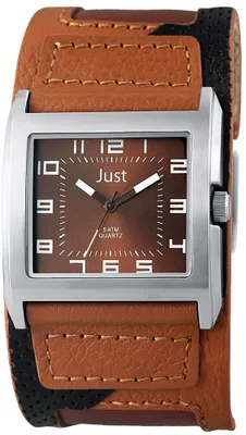 Produktbild von Just JU162 Analog Herrenuhr mit Echtlederband