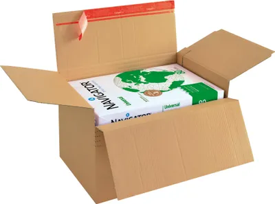 Produktbild von Versandkarton CP141.101 DIN A5+ 22,9x5-11,5x16,4cm braun Packung mit 10 Stück
