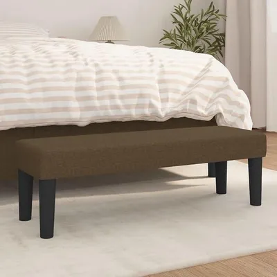 Obrázek produktu pro Hnědá čalouněná lavice, rozměry 100 x 30 x 30 cm. Látková lavice do jídelny, dřevěná lavice s polstrováním z pěny, vhodná do chodby, předsíně a obývacího pokoje. Nabízí úložný prostor