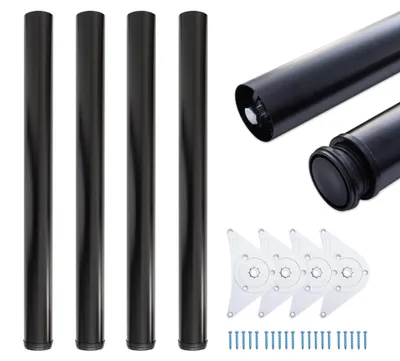 Produktbild von 4x sossai Premium Tischbeine in Schwarz 110cm / Ø60mm höhenverstellbare Tischfüße