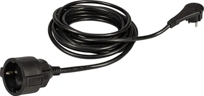 Produktbild von Meister Kunststoff-Verlängerungskabel 5 m – für innen (IP20) – Flachstecker – Schuko-Kupplung – schwarz
