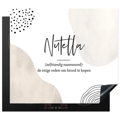 Produktbild von KitchenYeah© Herdabdeckplatte Nutella - Sprichwörter - Zitate - Nutella Definition - Wörterbuch , 60x52cm, Küche Deko, Glaskeramikkochfeld Herdabdeckung, Abdeckplatte fùr Kochfeld
