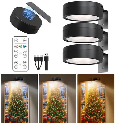 Image de Applique murale à LED avec télécommande - Batterie rechargeable - Lampe magnétique pour panneaux - Lampe décorative d'intérieur sans fil