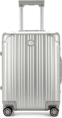 Produktbild von Krytex Cabin Twist Aluminium-Reisekoffer Bordkoffer Hartschalen-Koffer Trolley Rollkoffer Handgepäck,Teleskopgriff, 2xTSA, 4 Rollen