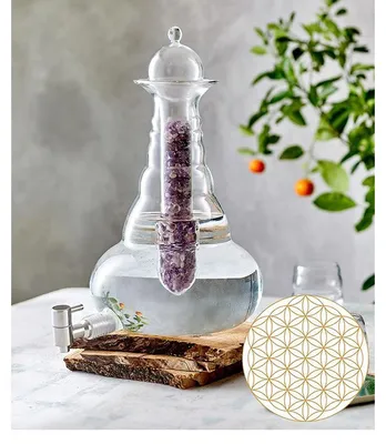 Produktbild von Karaffe Universe Gold 10l - Blume des Lebens – mundgeblasen