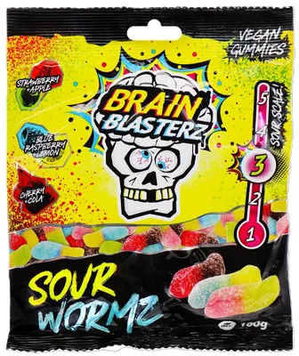 Produktbild von Brain Blasterz Sour Worms 100g