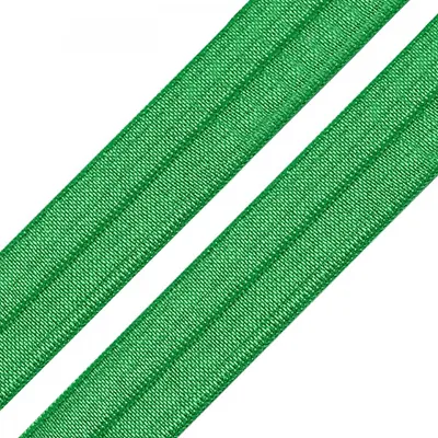 1m Einfassband 20mm hochelastisch gefalzt Meterware Faltgummi grün