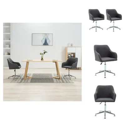 Image de vidaXL - 2 chaises de salle à manger pivotantes, tissu gris foncé - Chaises de salle à manger