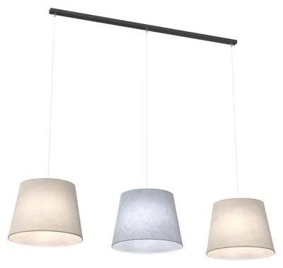 Immagine prodotto di Lampada a sospensione EPOCA nero-grigio 3xE27x20W in tessuto, dimensioni: 150x154x38 cm, IP20, Emibig
