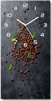 Produktbild von Wanduhr aus Glas – 30x60 cm - Glasbild - Glasuhr - Gehärtetes Glas -Körner Kaffee
