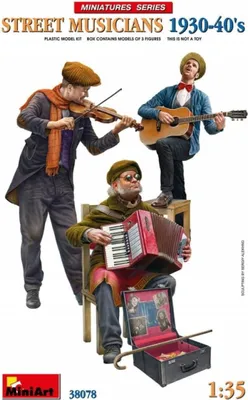 Productafbeelding van MiniArt 1:35 Figuur: Straatmuzikant, jaren 1930, plastic modelbouwset