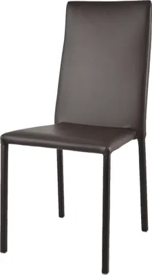 Produktbild von t m c s Tommychairs - Stapelbarer Stuhl Modell Julia für Küche, Bar und Esszimmer, robustes Gestell aus Stahl, gepolstert und mit Kunstleder in der Farbe Moka bezogen