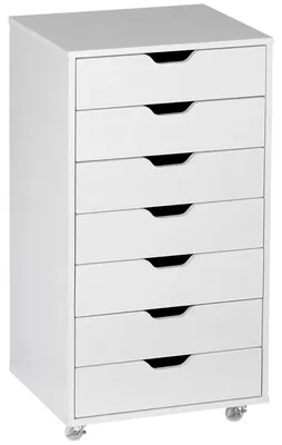 Produktbild von Mobiler Rollcontainer – Schreibtischcontainer – Schreibtischorganizer – Aufbewahrungsbox – Rollcontainer unter dem Schreibtisch – 7 Schubladen