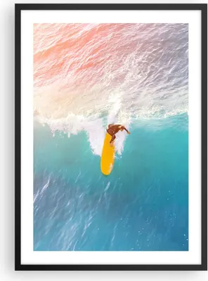 Produktbild von Gerahmtes Poster - Schwarzer Rahmen - Surfen Welle Licht - 50x70 cm - Wand Bild - Wanddeko - Wandbilder - Kunstposter - Wandposter - Bilderrahmen - Bilder - Kunstdruck - P2BPA50x70-4409