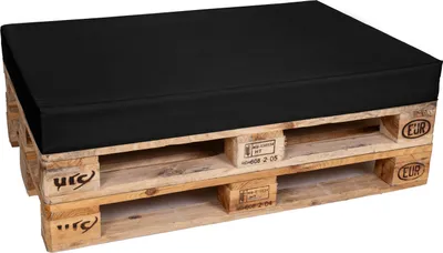 Produktbild von TexDeko Palettenkissen für Europalette 120x80x12cm Loungekissen Palettenpolster wasserabweisend (Schwarz)