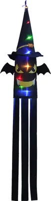 Produktbild von Halloween-Haengeleuchte Fledermausfoermige Flagge LED-Geisterlampe Batteriebetriebene bunte Geister-Haengeleuchte fuer Halloween-Party-Bar-Gartendekoration im Freien